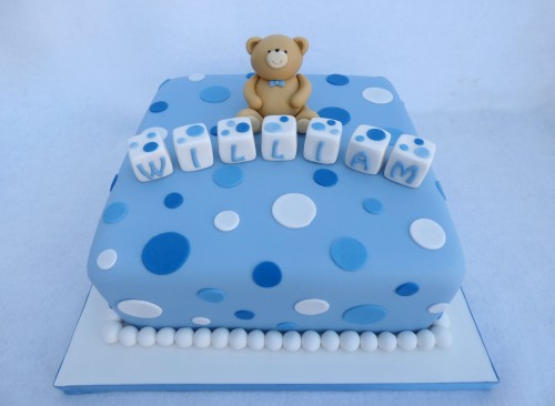 baby boy christening cake