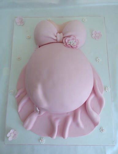 baby bump baby shower cake for a girl