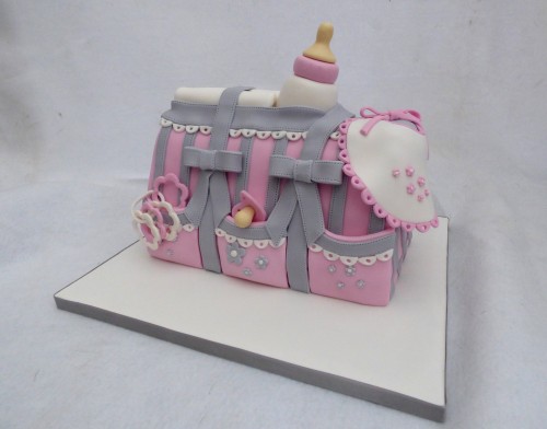 baby shower baby bag cake