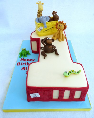 dear zoo 1st birthday cake