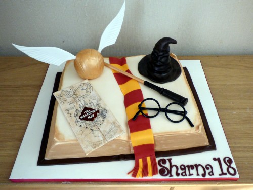 harry potter inspired book birthday cake