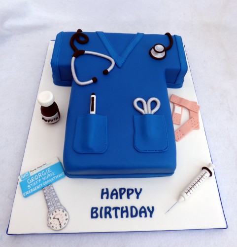 nurses tunic novelty birthday cake