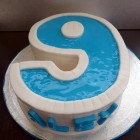 swimming pool party number 9 birthday cake