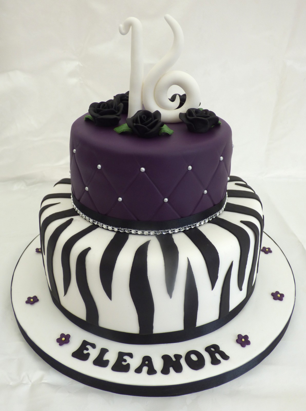 Elegant 16th Birthday Cake With Zebra Stripes | Susie's Cakes