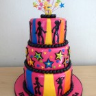 3-tier-disco-themed-birthday-cake