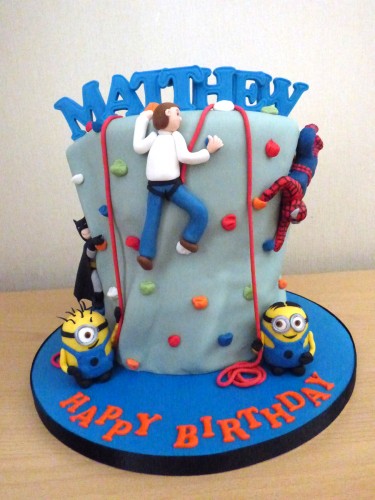 climbing-cake-with-batman-spiderman-and-minions