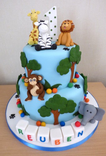 2-tier-jungle-animal-themed-1st-birthday-cake