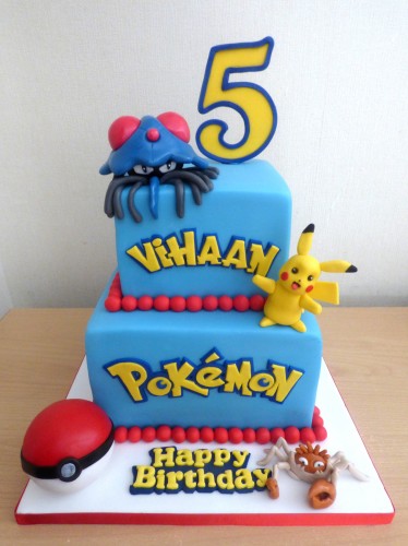 2-tier-pokemon-themed-birthday-cake