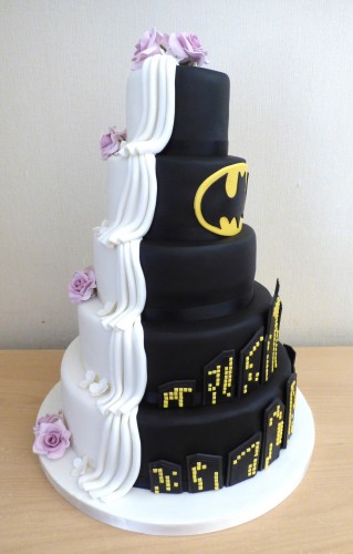5-tier-half-and-half-batman-themed-wedding-cake