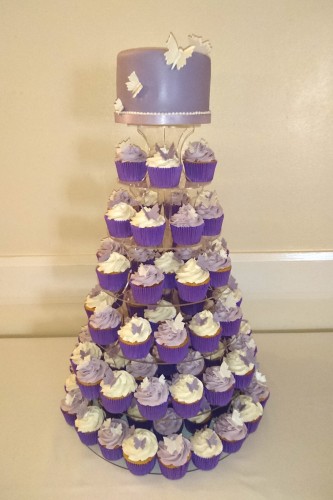 lilac-cupcake-tower-wedding-cake