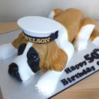 nautical st bernard dog birthday cake