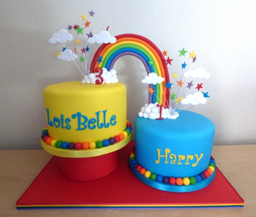 rainbow-linked-2-tier-birthday-cake