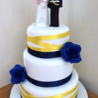 3-tier-navy-and-yellow-wedding-cake-with-personalised-topper