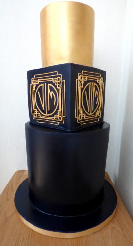 3-tier-gold-and-navy-wedding-cake-personalised