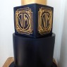 3-tier-gold-and-navy-wedding-cake-personalised thumbnail