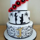 3-tier-personalised-wedding-cake-with-poppies-engagement-fireworks