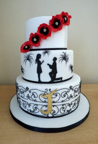 3-tier-personalised-wedding-cake-with-poppies-engagement-fireworks
