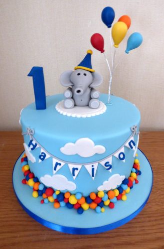 elephant-with-balloons-1st-birthday-cake
