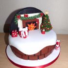 fireplace-themed-christmas-cake