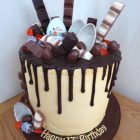 kinder-chocolate-overload-drizzle-birthday-cake