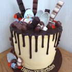 kinder-chocolate-overload-drizzle-birthday-cake