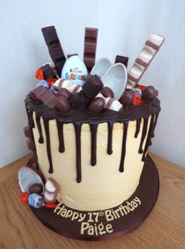 kinder-chocolate-overload-drizzle-birthday-cake