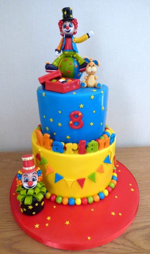 2-tier-clown-themed-birthday-cake
