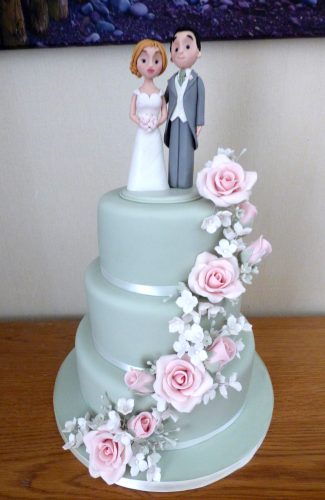 3-tier-sage-green-and-pink-themed-wedding-cake-dorset