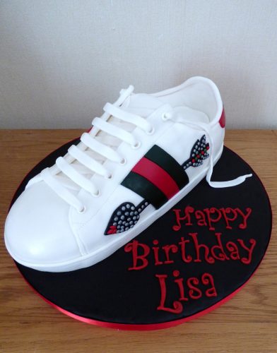 gucci-arrow-designer-trainer-birthday-cake