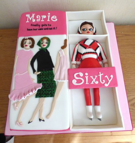 1960's sindy doll in a box birthday cake