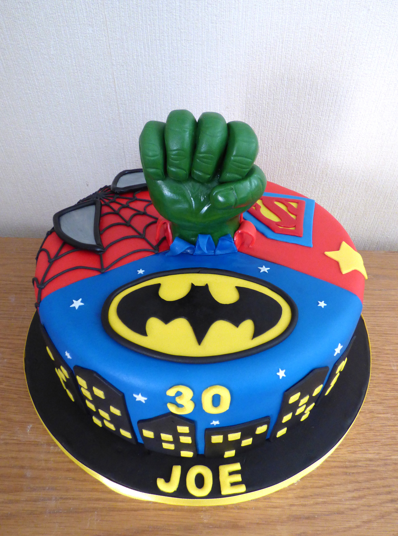 2 tier Spiderman & Batman Cake - Decorated Cake by Donna - CakesDecor