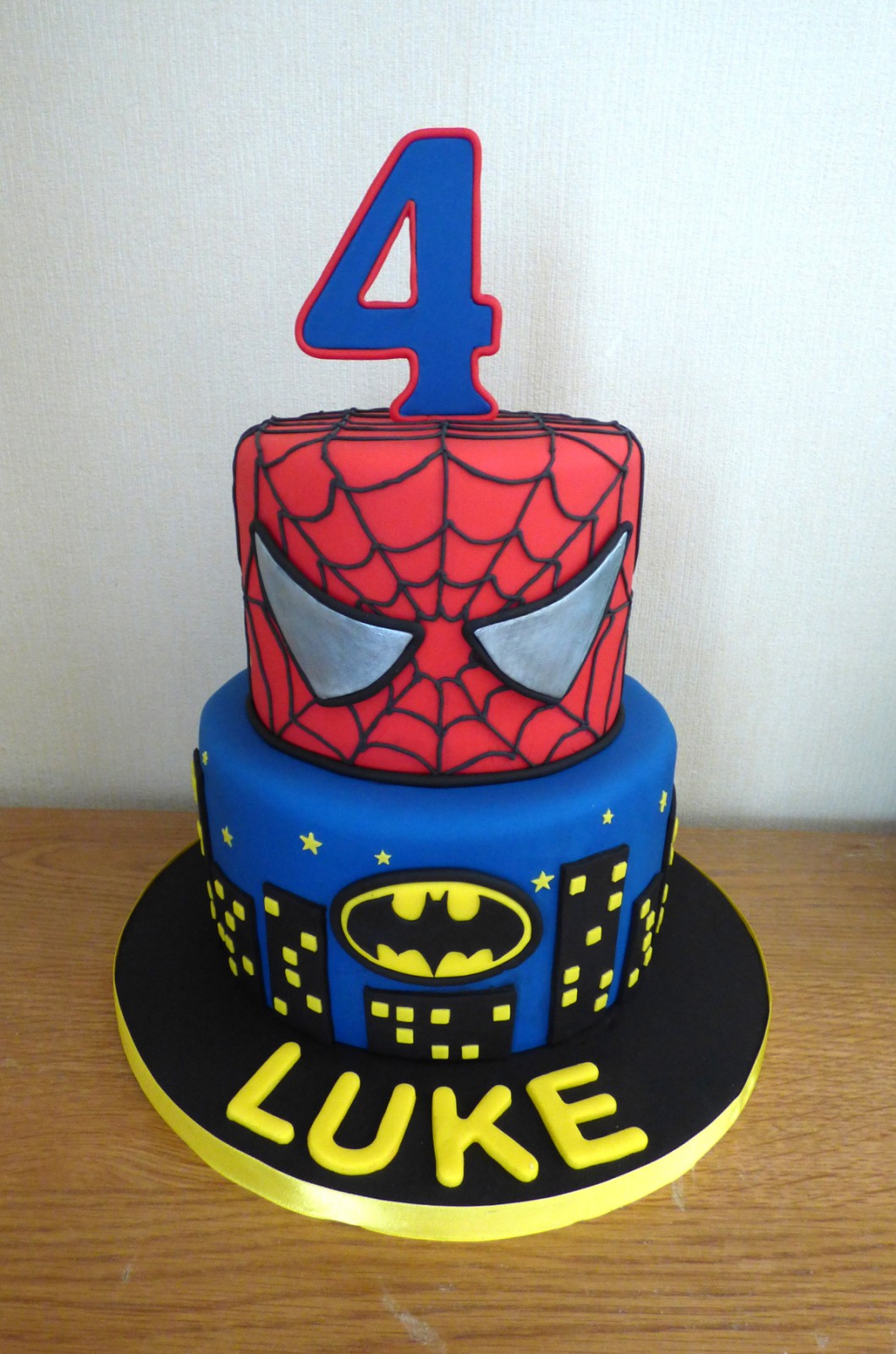 Hulk Spiderman Superman Batman Cake