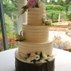 3-tier-textured-frosting-wedding-cake-with-fresh-flowers