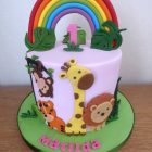 jungle-animals-themed-rainbow-cake