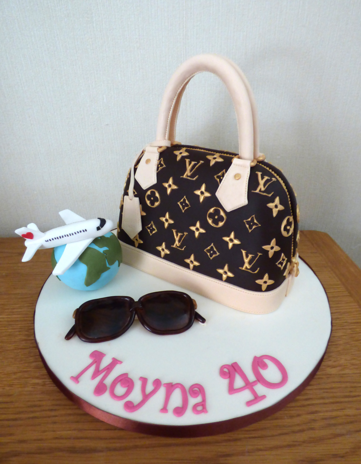 Louis Vuitton Designer Bag Travel Themed Cake