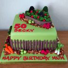 raised-strawberry-bed-with-dogs-and-produce-garden-birthday-cake