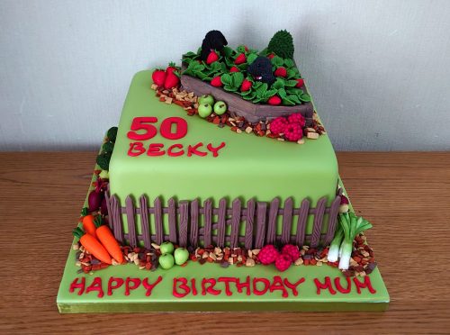 raised-strawberry-bed-with-dogs-and-produce-garden-birthday-cake