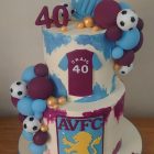 2 tier aston villa football club celebration birthday cake