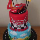 2 tier cars lightning mcqueen inspired birthday cake