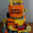2 tier construction workers cement mixer dumper truck cones birthday cake dorset